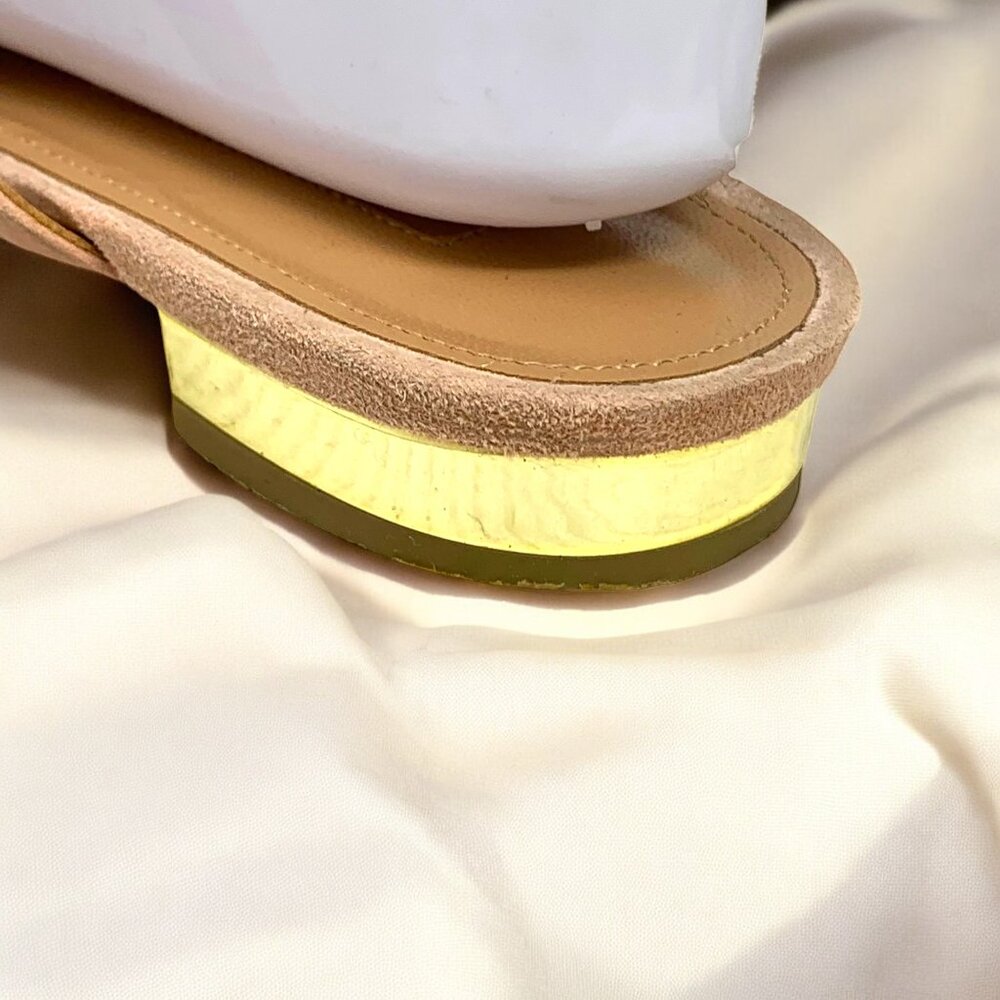 Aquazzura Firenze Belgravia‎ French Rose Suede Cagey Pointy Slides/Mules - Picture 7 of 13